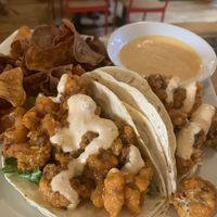 Buffalo cauliflower tacos  at Laughing Seed Cafe in Asheville