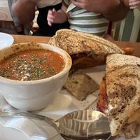 Reuben with tomato dill soup   at Laughing Seed Cafe in Asheville