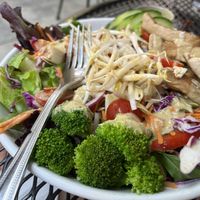 Big salads!  at Laughing Seed Cafe in Asheville