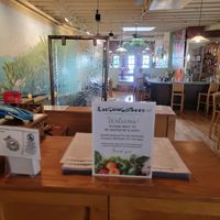 Front entrance at Laughing Seed Cafe in Asheville