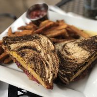 Vegan Rueben  at Laughing Seed Cafe in Asheville