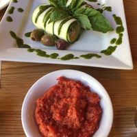 Raw Vegan lasagna (sauce on the side as I shared it with my daughter and she doesn’t like tomatoes)  at Laughing Seed Cafe in Asheville