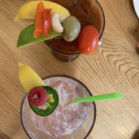 Bloody Mary and Raspberry jalapeño mocktails at Laughing Seed Cafe in Asheville