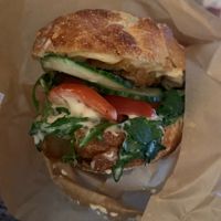 Fresh, crispy bread, beautiful veggies, chik'n at TORN in Vancouver