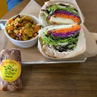 Modern Hippie Veggie with side of Moroccan Cauliflower salad and a Boogie Bar at Chef Tanya's Kitchen in Palm Desert