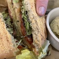 Caprese tempeh burger  at Chef Tanya's Kitchen in Palm Desert