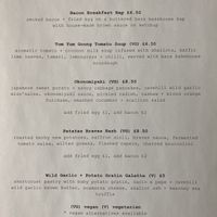 Menu at Fruit Shop in Belfast