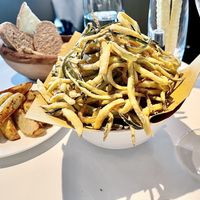 Vegan sides. Extra delicious zucchini fries! at Locanda Locatelli in London