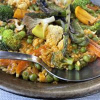 Paella vegana  at Al Lago  in Zahara De La Sierra