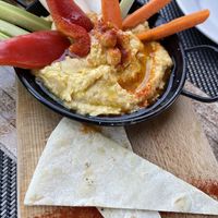 Hummus de calabaza con crudités  at Al Lago  in Zahara De La Sierra