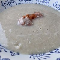 Ajoblanco con sorbete de tomate  at Al Lago  in Zahara De La Sierra