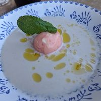 Ajoblanco con sorbete de tomate at Al Lago  in Zahara De La Sierra