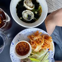 Dumplings (not so good) and sweet potato cake at Rau in Malmo