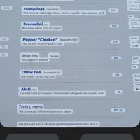 The menu translated from google. Because they only have it in Swedish at Rau in Malmo