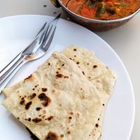 Mixed vegetable curry with chapati at Gurkha's Kitchen in Limassol