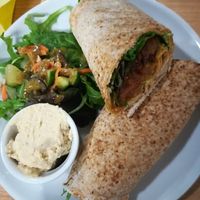 The chutney is this wrap was fantastic at Govinda's Cardiff in Cardiff