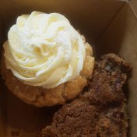 Coconut muffin and banana cake. Both nice.  at Govinda's Cardiff in Cardiff