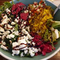 Bhakti bowl, was very filling but not fan of the vegN feta was too salty at Govinda's Cardiff in Cardiff