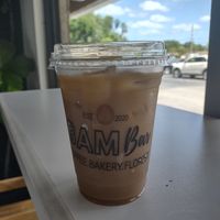 Rose oat milk latte 😍 at BAM Bar in New Port Richey