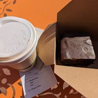 Chai and chocolate cake at The Hidden Cafe in Berkeley