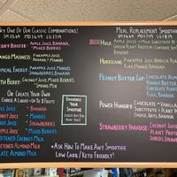 Smoothie menu. at Farmer's Natural Foods in Hinesville