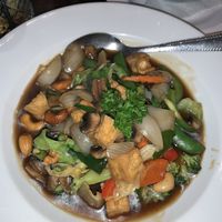 Tofu and veg cashew nut dish  at Coco & Rum in Saltburn-by-the-sea