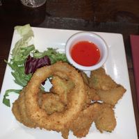 Vegetable tempura (sweet chilli sauce is to die for)  at Coco & Rum in Saltburn-by-the-sea