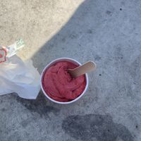 the raspberry sorbet at Janssen's IJssalon in Boskoop