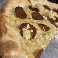 Vegan White Pizza 🍕 + Vegan 🌱 Pepperoni  at Holmes Pizza & Arcade in Albuquerque