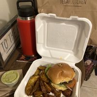 Burger at Holi Vegan Kitchen in Hallandale Beach