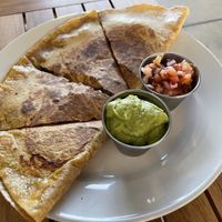 Tempeh mushroom quesadilla.  at Holi Vegan Kitchen in Hallandale Beach