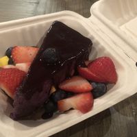 Raw berries cashew cheesecake (gf)  at Holi Vegan Kitchen in Hallandale Beach