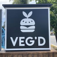 Road signage at VEG'D in Costa Mesa