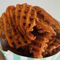Sweet potato waffle fries  at VEG'D in Costa Mesa