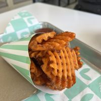 Sweet potato waffle fries  at VEG'D in Costa Mesa