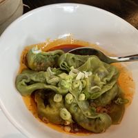 vegan wontons with spicy sauce at Din Tai Fung in Las Vegas