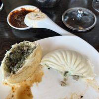 Inside vegan bun  at Din Tai Fung in Las Vegas