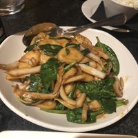 上海素炒年糕 vegan shanghai rice cakes 
  at Din Tai Fung in Las Vegas