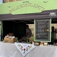 Orlando Plenty’s food stall at the Hobart Farm Gate Market   at Orlando Plenty in Hobart