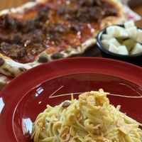 1 pasta, 1 pizza & homemade pickle  at Stove On 스토브온 in Jeju
