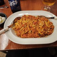 Pasta Bolognese was really tasty and a big portion! at Stove On 스토브온 in Jeju