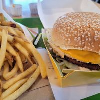Big Zac and fries at Plant Power Fast Food in Sacramento