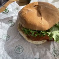 Chicken burger  at Plant Power Fast Food in Sacramento