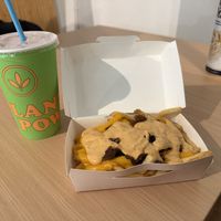 Iconic Fries and Strawberry Milkshake ❤️  at Plant Power Fast Food in Sacramento