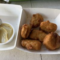 Chicken nuggets with honey mustardd  at Plant Power Fast Food in Sacramento