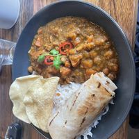 Vegan curry  at Rusty Water Brewery in Cowes