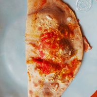 Vegan calzone at Sassy's in Oostende