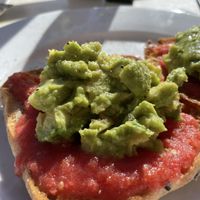 Focaccia with tomato and avoocado  at Good Stuff Cafe in Nerja