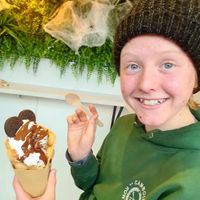 Cookies and cream bubble waffle at Lick in Holmfirth