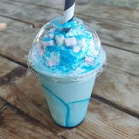 Candyfloss shake with bubblegum sauce at Lick in Holmfirth